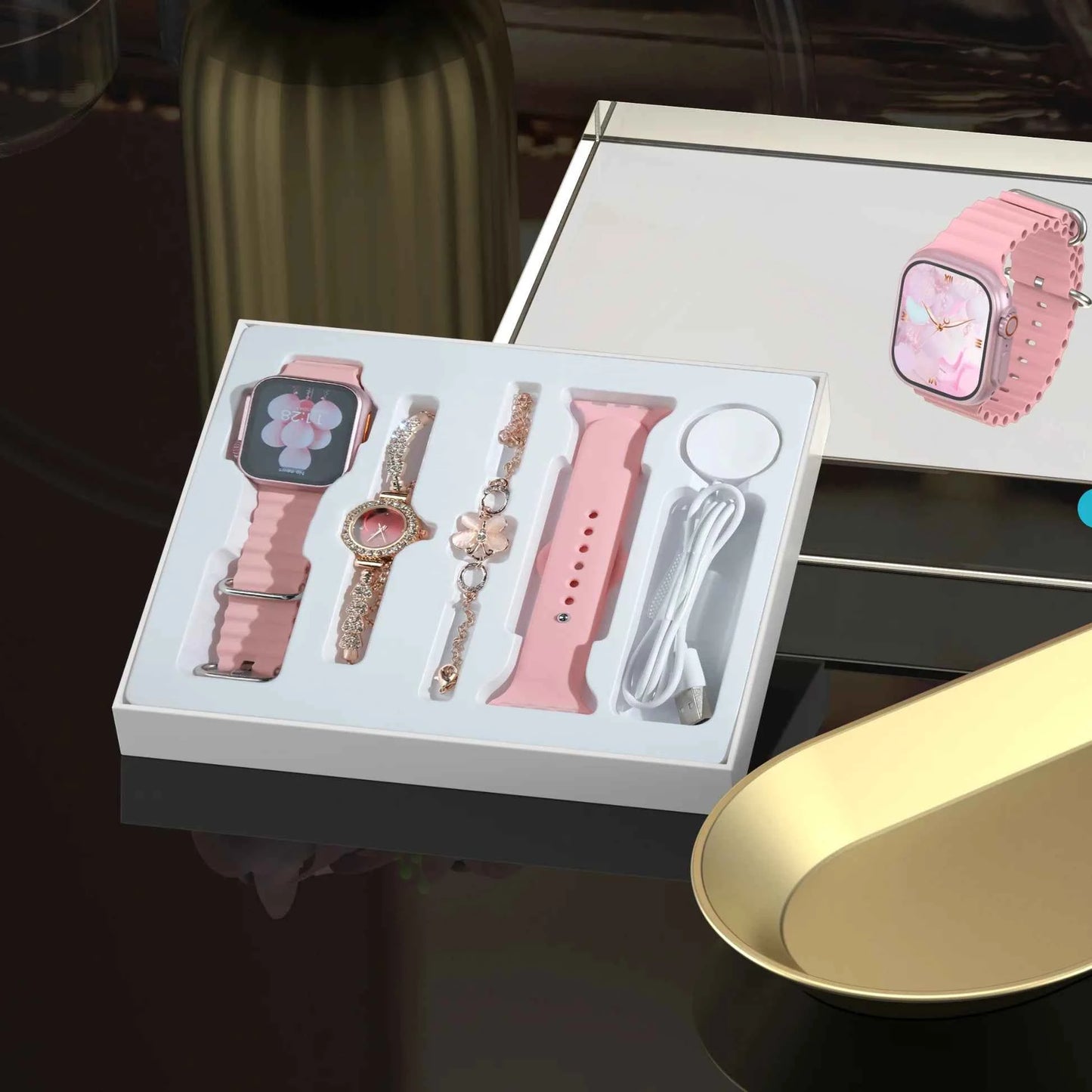 TC03 Mini Smart Watch | 38 mm Combo Set — Jewelry & Straps