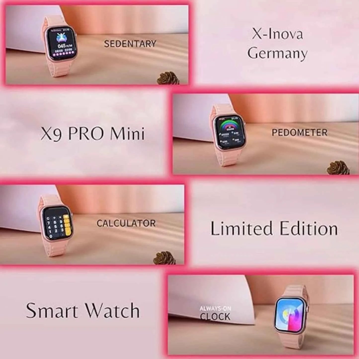 X9 Pro Mini Smart Watch | 1.55″ AMOLED, AI Voice & 3‑Strap Bundle