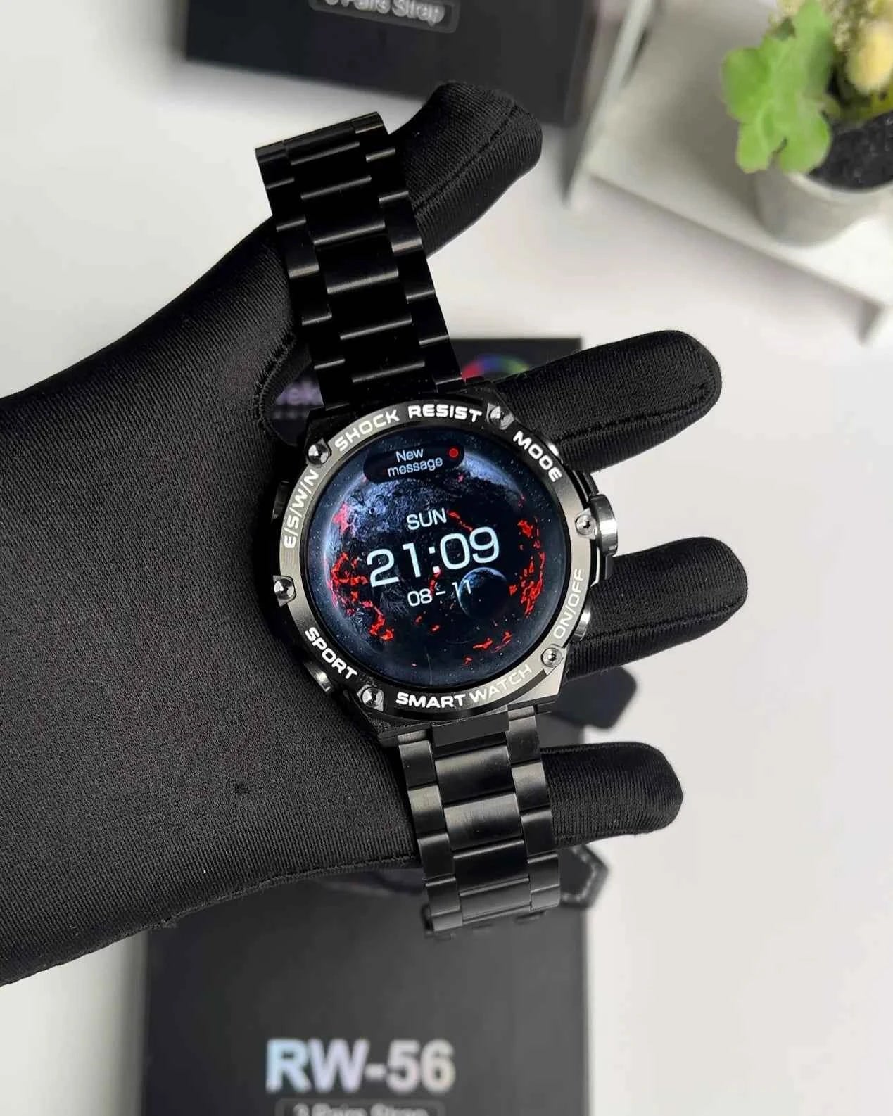 HT RW56 Smart Watch | 1.3″ Round AMOLED, 3-Strap Bundle & Wireless Charging | KSA Edition