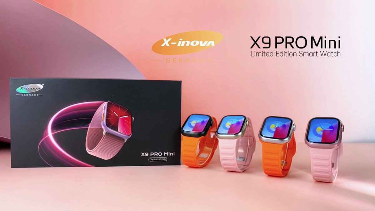 X9 Pro Mini Smart Watch | 1.55″ AMOLED, AI Voice & 3‑Strap Bundle