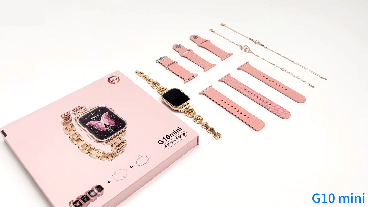 HT Mini G10 Smart Watch | 36–41 mm Real AMOLED, 4-Strap Bundle | KSA Edition