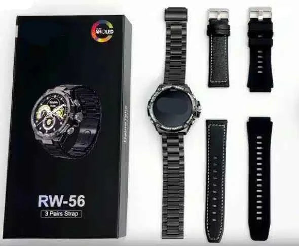 HT RW56 Smart Watch | 1.3″ Round AMOLED, 3-Strap Bundle & Wireless Charging | KSA Edition