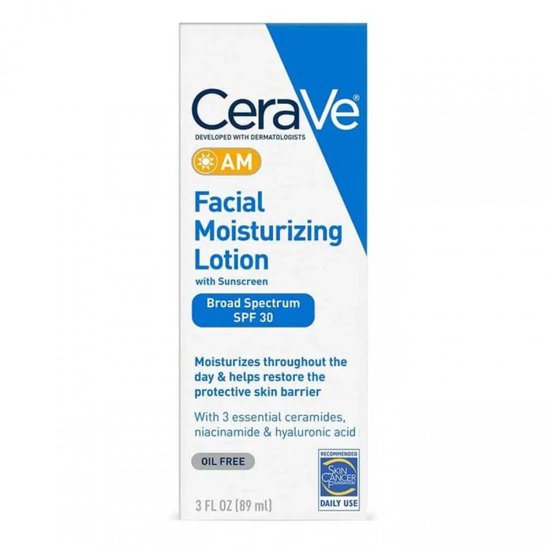 Facial Moisturizing Lotion AM SPF 30, 3 oz, Daily Face Moisturizer with SPF
