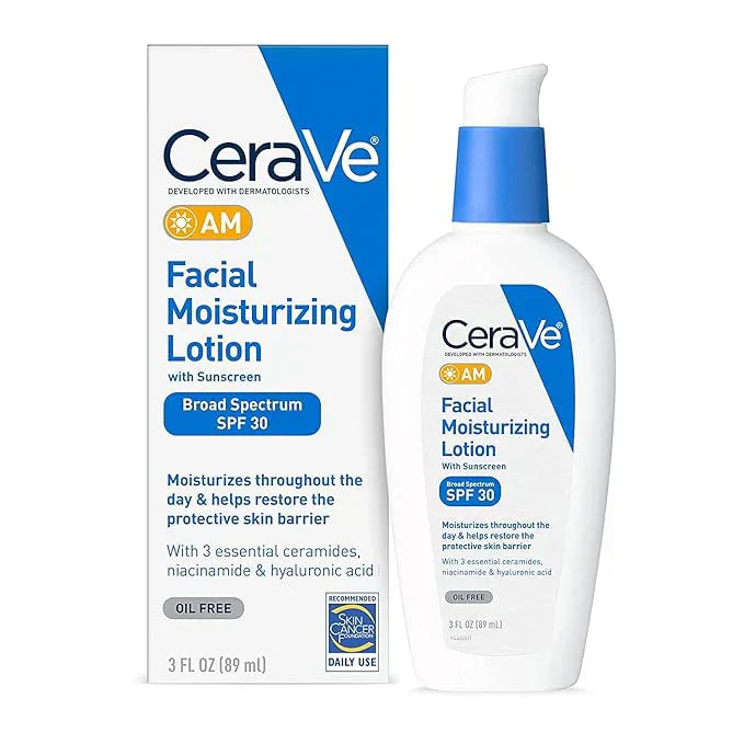 Facial Moisturizing Lotion AM SPF 30, 3 oz, Daily Face Moisturizer with SPF