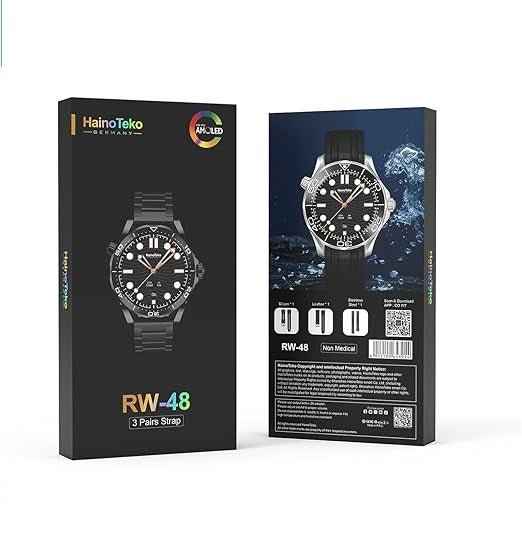 HT RW48 Smart Watch | 1.3″ Round AMOLED, 3-Strap Bundle & Wireless Charging | KSA Edition