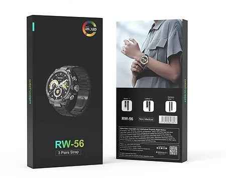 HT RW56 Smart Watch | 1.3″ Round AMOLED, 3-Strap Bundle & Wireless Charging | KSA Edition