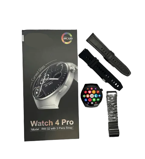 HT RW4 Pro Smart Watch | 1.7″ Curved AMOLED, 3-Strap Bundle & Fitness Suite | KSA Edition