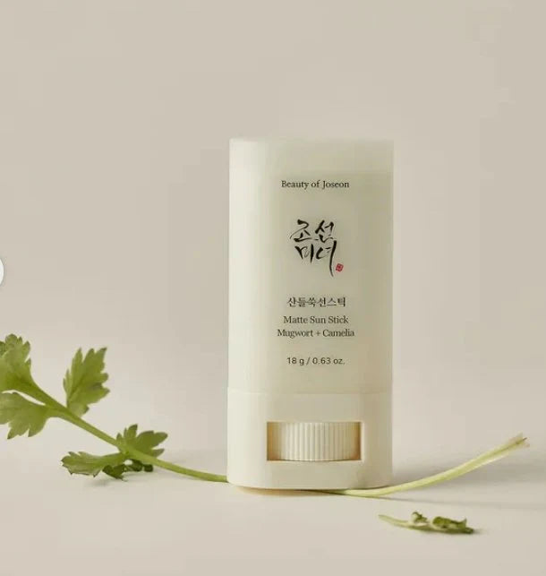 Matte Sun Stick, Mugwort + Camelia, Korean Sunscreen Stick with SPF 50+ PA+++ (18g/0.63oz) (GOLD)