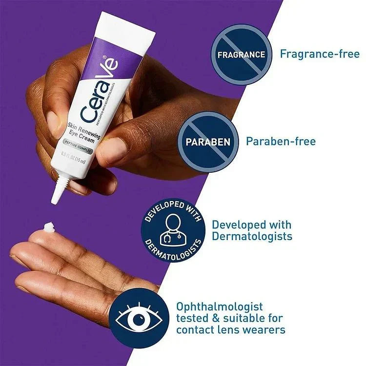 Eye Cream for Wrinkles Under Eye Cream with Caffeine, Peptides, Free & Ophthalmologist Tested 0.5 Ounces