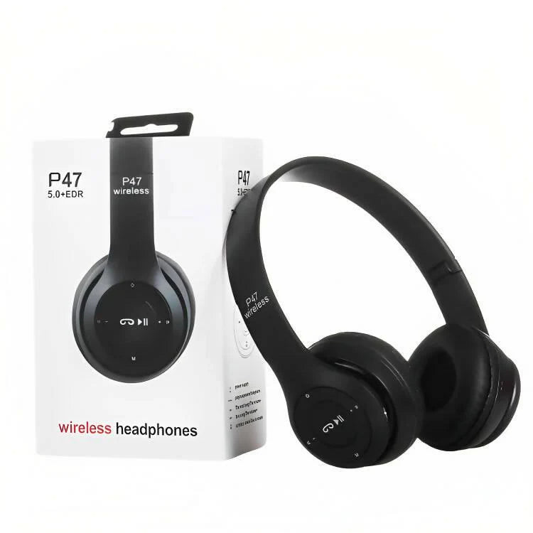 P47 Wireless Foldable Headphones | Bluetooth 4.2, Mic, FM & TF‑Card Slot (KSA Edition)