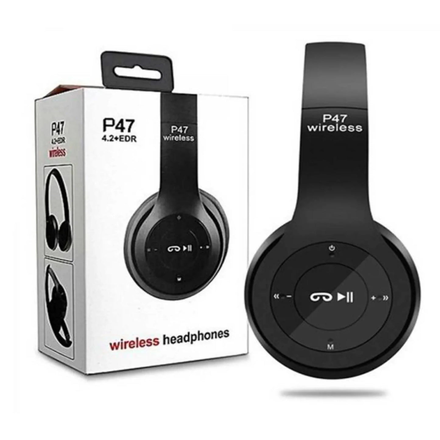 P47 Wireless Foldable Headphones | Bluetooth 4.2, Mic, FM & TF‑Card Slot (KSA Edition)