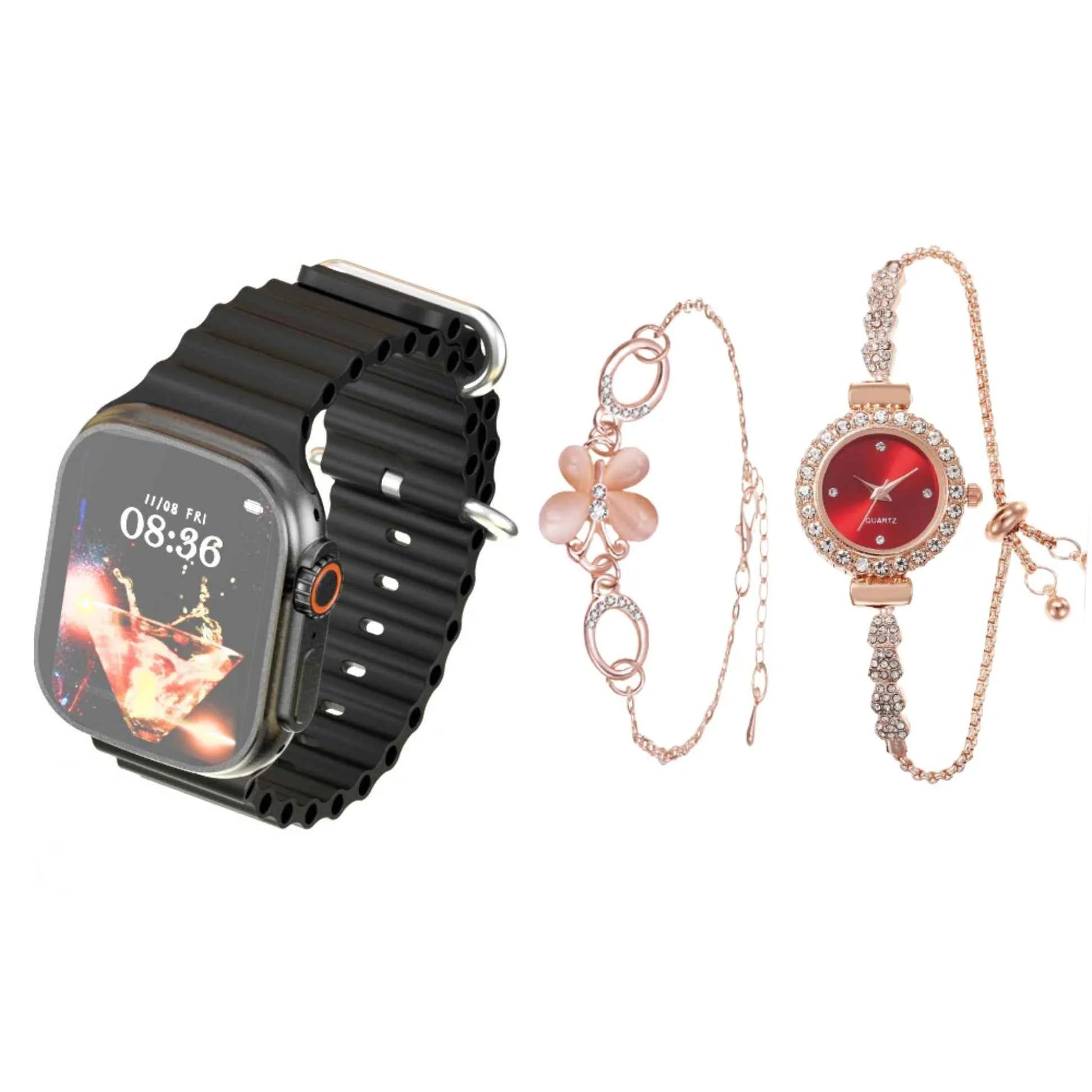 TC03 Mini Smart Watch | 38 mm Combo Set — Jewelry & Straps
