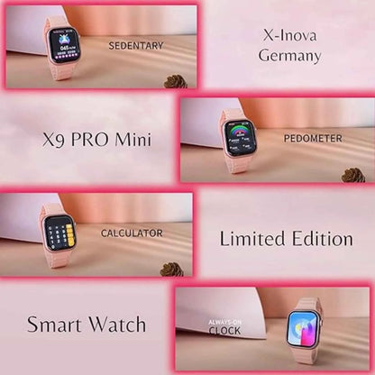 X9 Pro Mini Smart Watch | 1.55″ AMOLED, AI Voice & 3‑Strap Bundle