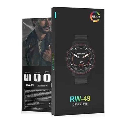 HT RW49 Smart Watch | 1.4″ Round AMOLED, 3-Strap Bundle & Wireless Charging | (KSA Edition)