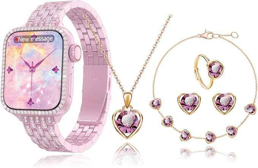 TC12 Mini Smart Watch | 36 mm Curved Screen, Jewelry Strap | Wireless Charging