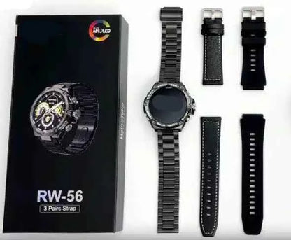 HT RW56 Smart Watch | 1.3″ Round AMOLED, 3-Strap Bundle & Wireless Charging | KSA Edition