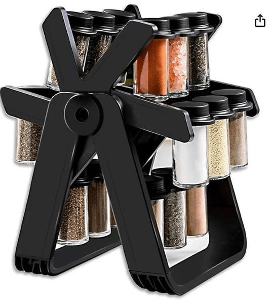 18 Jar Rotating Spice Rack for Kitchen Organizer
