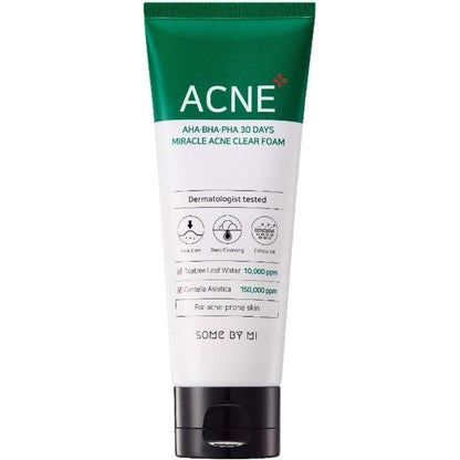 Acne-Clearing Foam Face Wash – Deep Cleanser for Oily & Acne-Prone Skin (100ml)