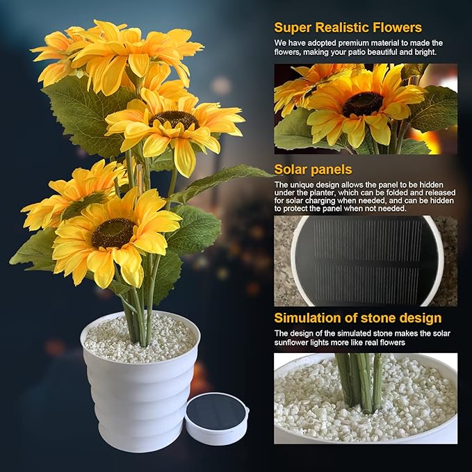 Artificial Flower with Solar Panel