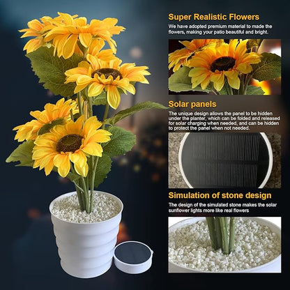Artificial Flower with Solar Panel