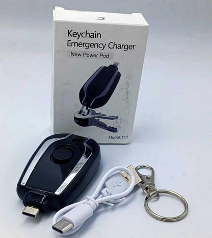 Emergency Portable Key Chain Charger Power Bank ( iOS SmartPhone Cable)