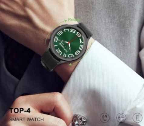 TH Top‑4 Smart Watch | Real AMOLED, Always‑On Display | Health Tracking