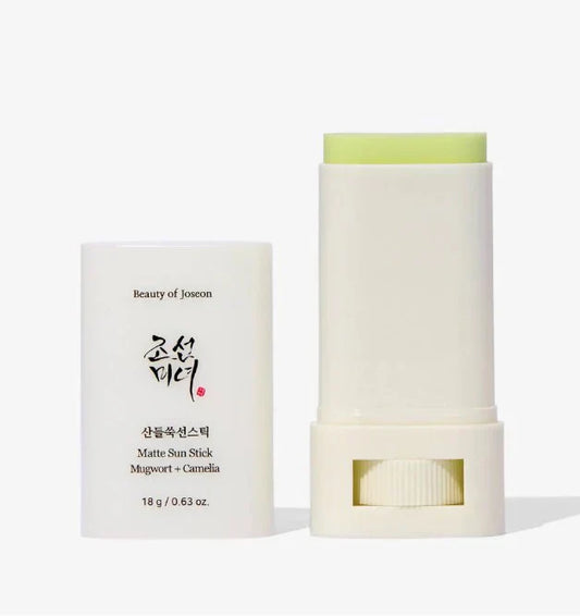 Matte Sun Stick, Mugwort + Camelia, Korean Sunscreen Stick with SPF 50+ PA+++ (18g/0.63oz) (GOLD)