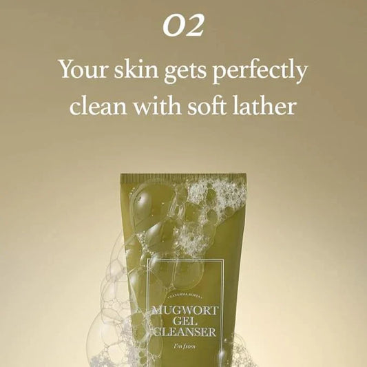 Gel Cleanser 150 ml, Mugwort Extract 60%, Korean Cleanser, Natural, Herbal, Calming, Soothing, Micro Cleansing