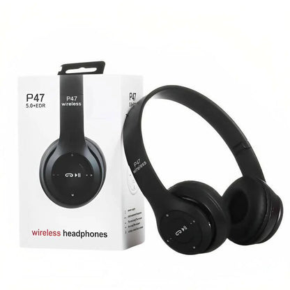 P47 Wireless Foldable Headphones | Bluetooth 4.2, Mic, FM & TF‑Card Slot (KSA Edition)