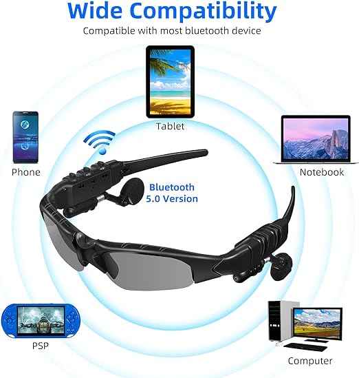 Wireless Bluetooth Headset Sunglasses (GOLD)