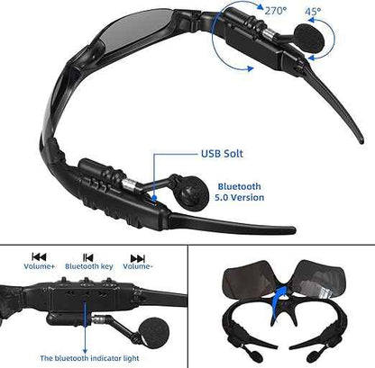 Wireless Bluetooth Headset Sunglasses (GOLD)