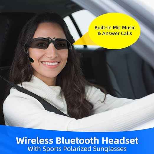 Wireless Bluetooth Headset Sunglasses (GOLD)